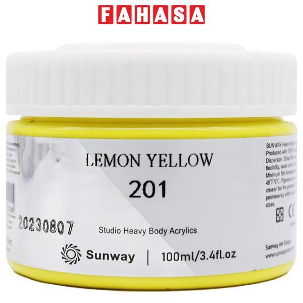 Tuýp Màu Vẽ Acrylic 100 ml - Sunway No.201 - Lemon Yellow