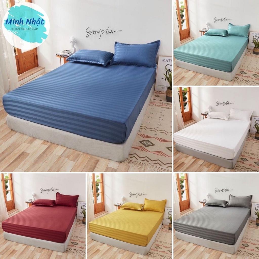 Bộ ga giường và vỏ gối chuẩn khách sạn Satin 3F cao cấp Minh Nhật - Hàng nhập khẩu – Chăn ga khách sạn, homestay
