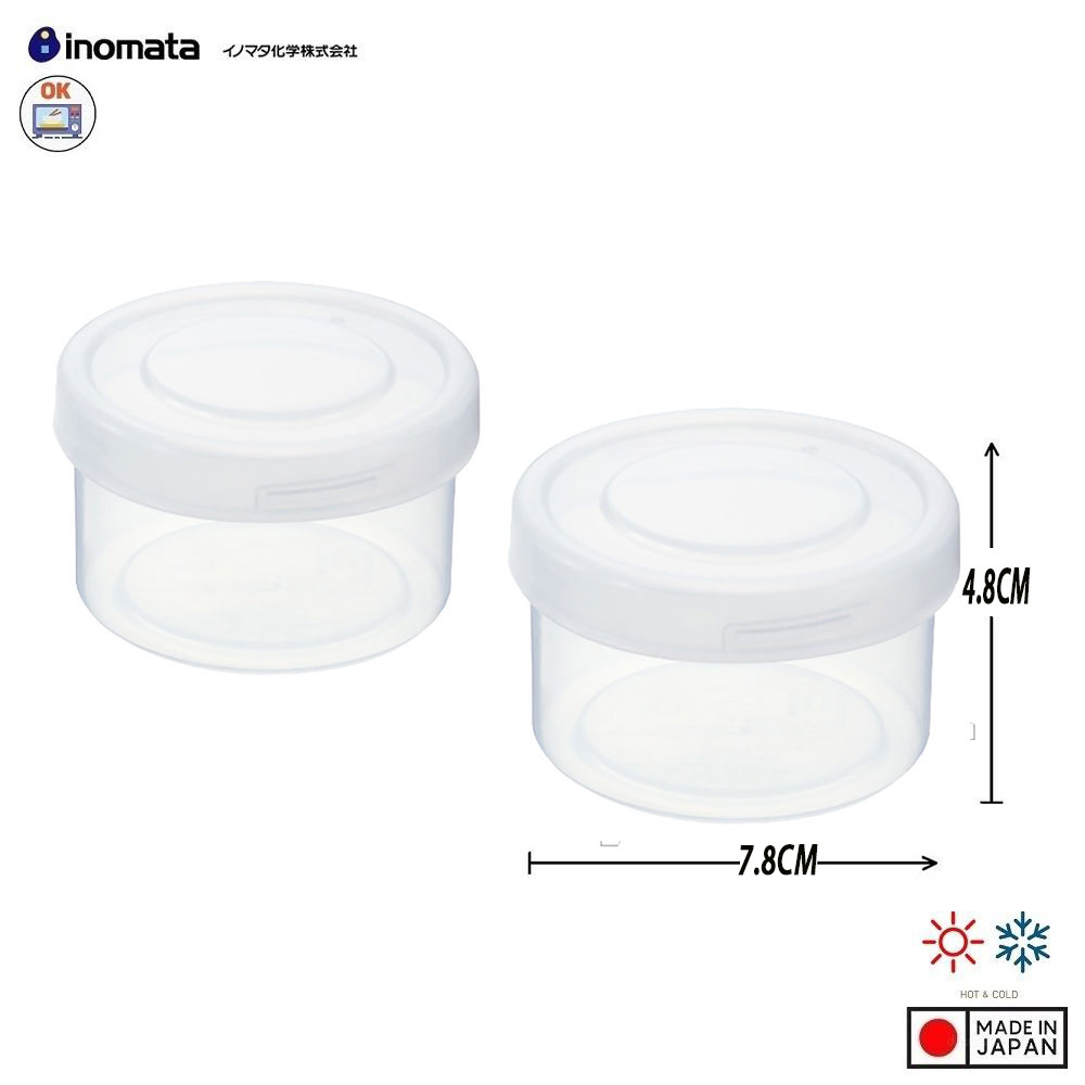 Set 2 chiếc hộp đựng thực phẩm tròn Inomata Handy Pot 150ml - Hàng nội địa Nhật Bản