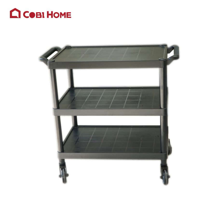 Xe đẩy tay bằng nhựa 3 tầng HORECA Samkwang SKCAMEL , màu đen mã SK4772SC-B