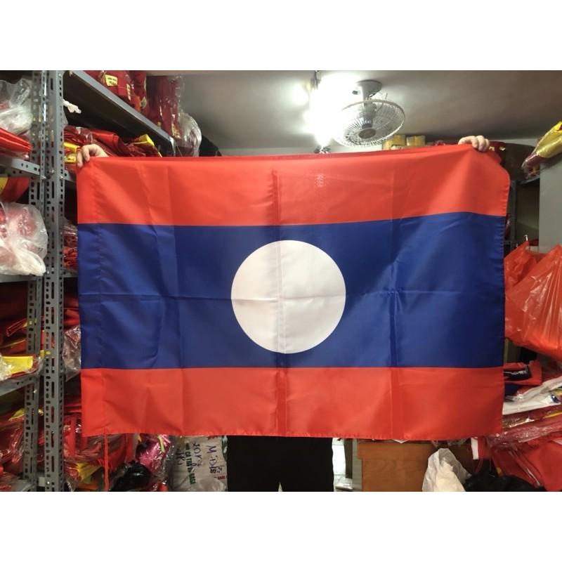 Quốc kỳ Lào in thẩm thấu 1 lớp vải 80x120cm