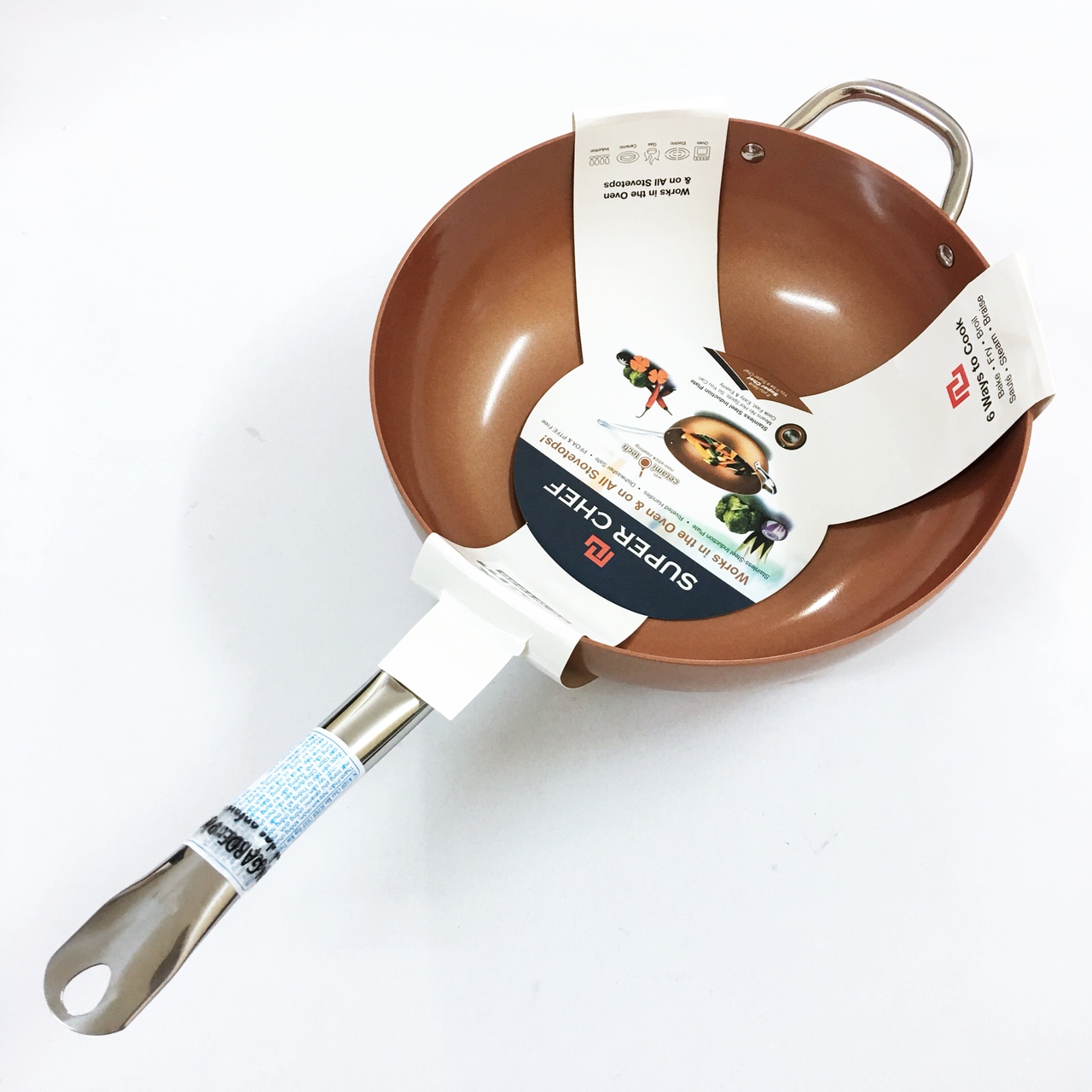 Chảo xào chống dính Hợp kim tráng men đáy từ Tay cầm chống nóng 30cm SC_W1030
