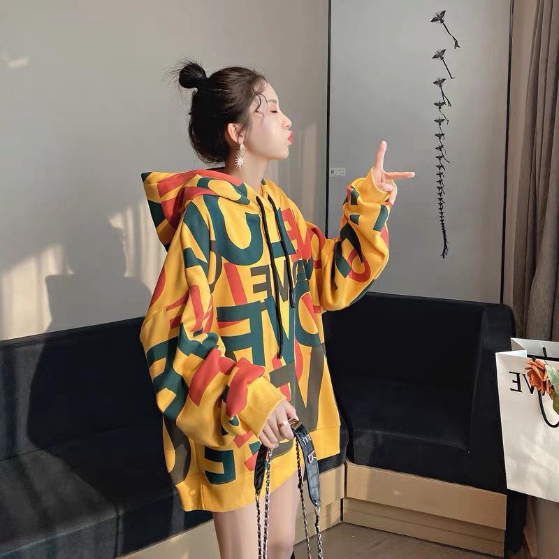 ÁO KHOÁC NỈ FORM RỘNG NỮ IN CHỮ NHIỀU MÀU SIÊU CUTE