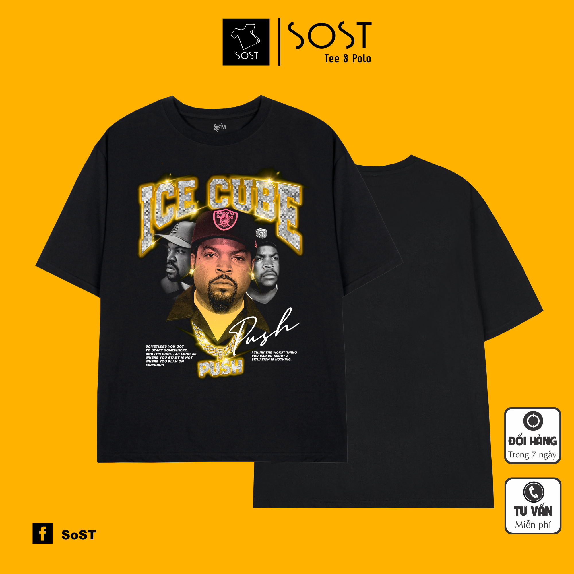 Áo Thun Rapper Form Rộng Tay Lỡ, Áo Phông Unisex Ice Cube