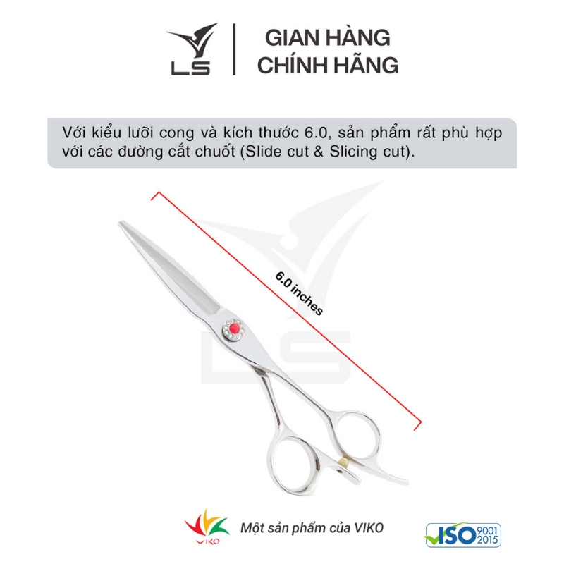 Kéo chuốt tóc LS sword cong offset vênh đỡ ngón cố định PSW