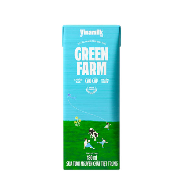 Thùng 48 Hộp Sữa Tươi Tiệt Trùng Vinamilk Green Farm - Sữa Tươi 100% Không Đường 180ml