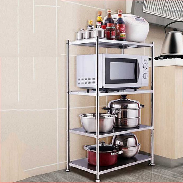 Kệ Nhà Bếp Đa Năng Để Lò Vi Sóng Để Gọn Đồ Nhiều Tầng Full Inox