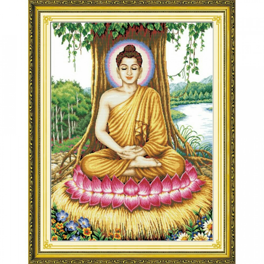 Tranh thêu chữ thập phật r004 (111×80cm)