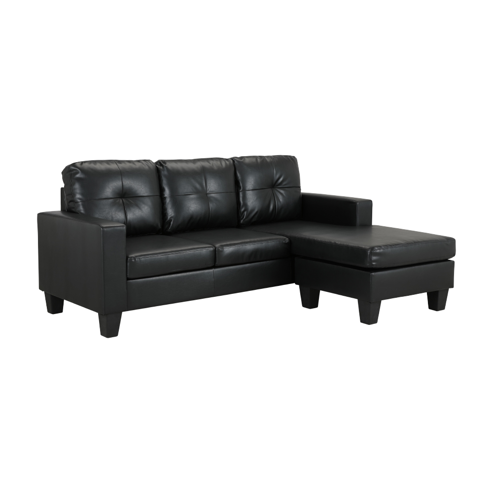 Sofa giường góc chữ L trái ARDEN khung gỗ, đệm bọc da PVC cao cấp màu đen | Index Living Mall -  Phân phối độc quyền tại Việt Nam