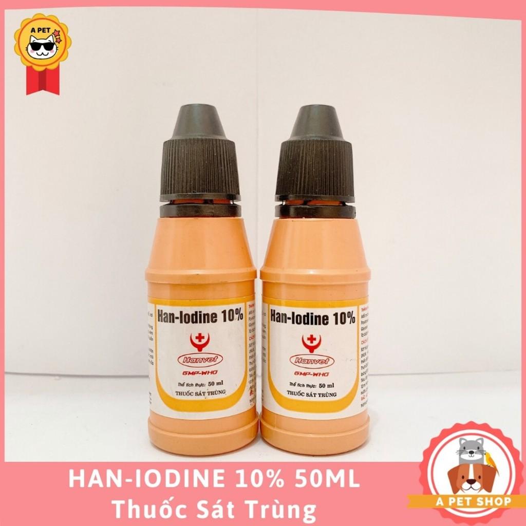 Khử Trùng Chuồng Trại, Dụng Cụ Chăn Nuôi, Vết Thương Han-Iodine 10% 50ml