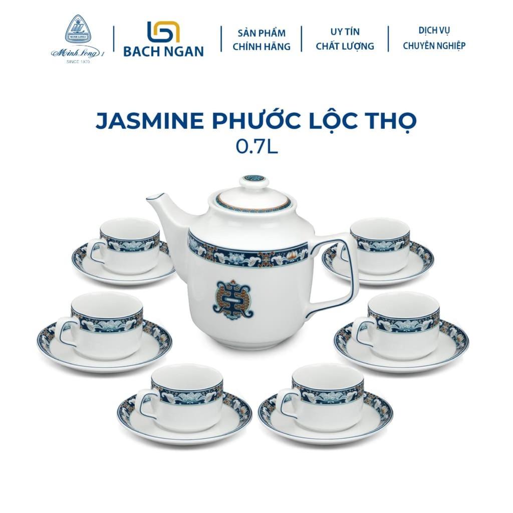 Bộ Ấm Trà 0.7 L - Jasmine - Phước Lộc Thọ - Gốm sứ cao cấp Minh Long I