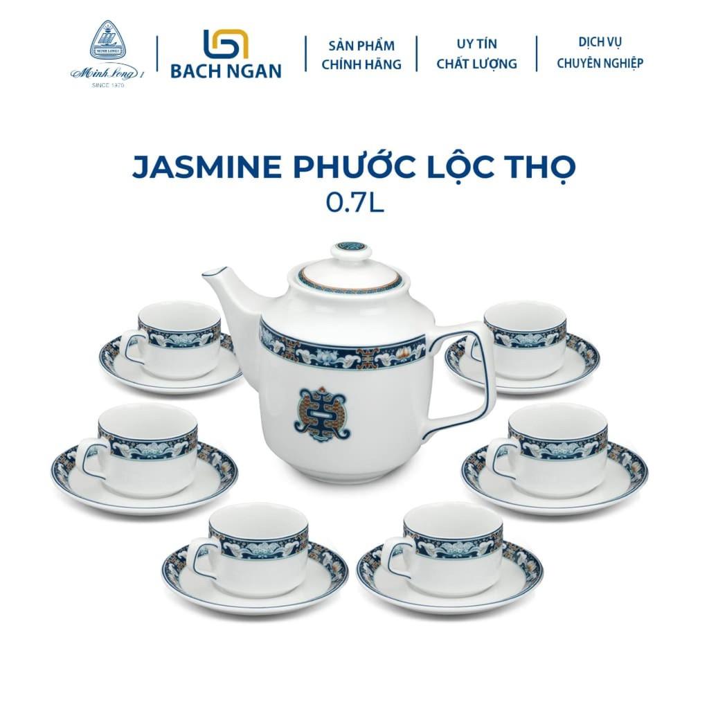 Bộ Ấm Trà 0.7 L - Jasmine - Phước Lộc Thọ - Gốm sứ cao cấp Minh Long I