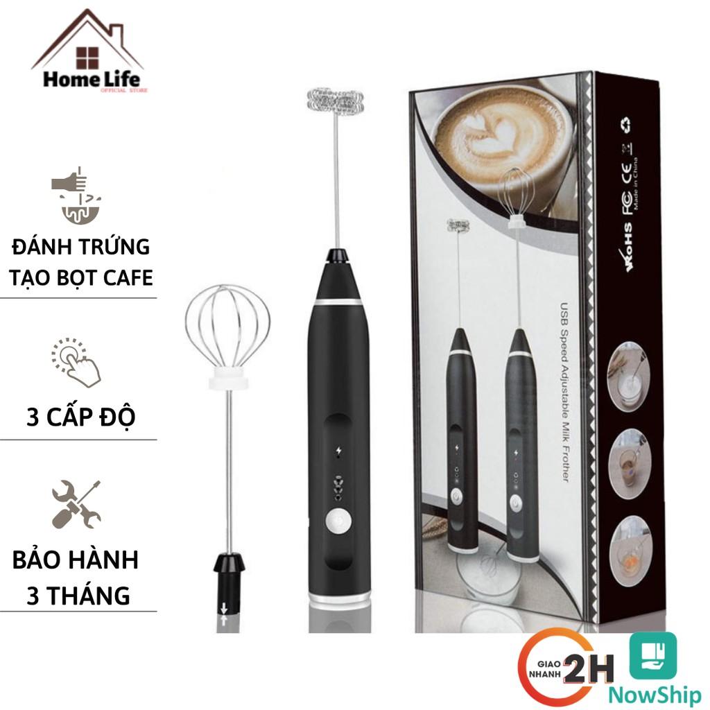 Máy Đánh Trứng 3 Tốc Độ - Máy Đánh Trứng Và Tạo Bọt Cafe Sử Dụng Pin Sạc USB Thông Minh