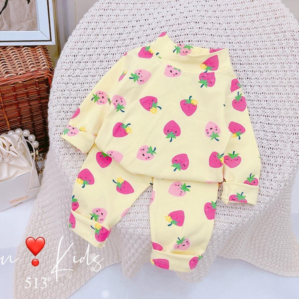 Bộ dài tay cổ lọ cho bé gái 8-20kg