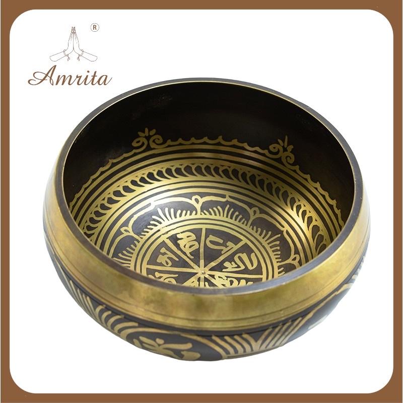 Chuông xoay Tây Tạng - Singing Bowl - Chuông bát xoay xanh Tây Tạng - Chuông bát xoay Nepal - Amrita