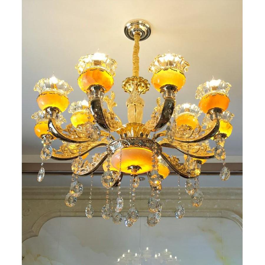 Đèn chùm ASAN 8 tay pha lê sang trọng, phong cách hiện đại - kèm bóng LED chuyên dụng