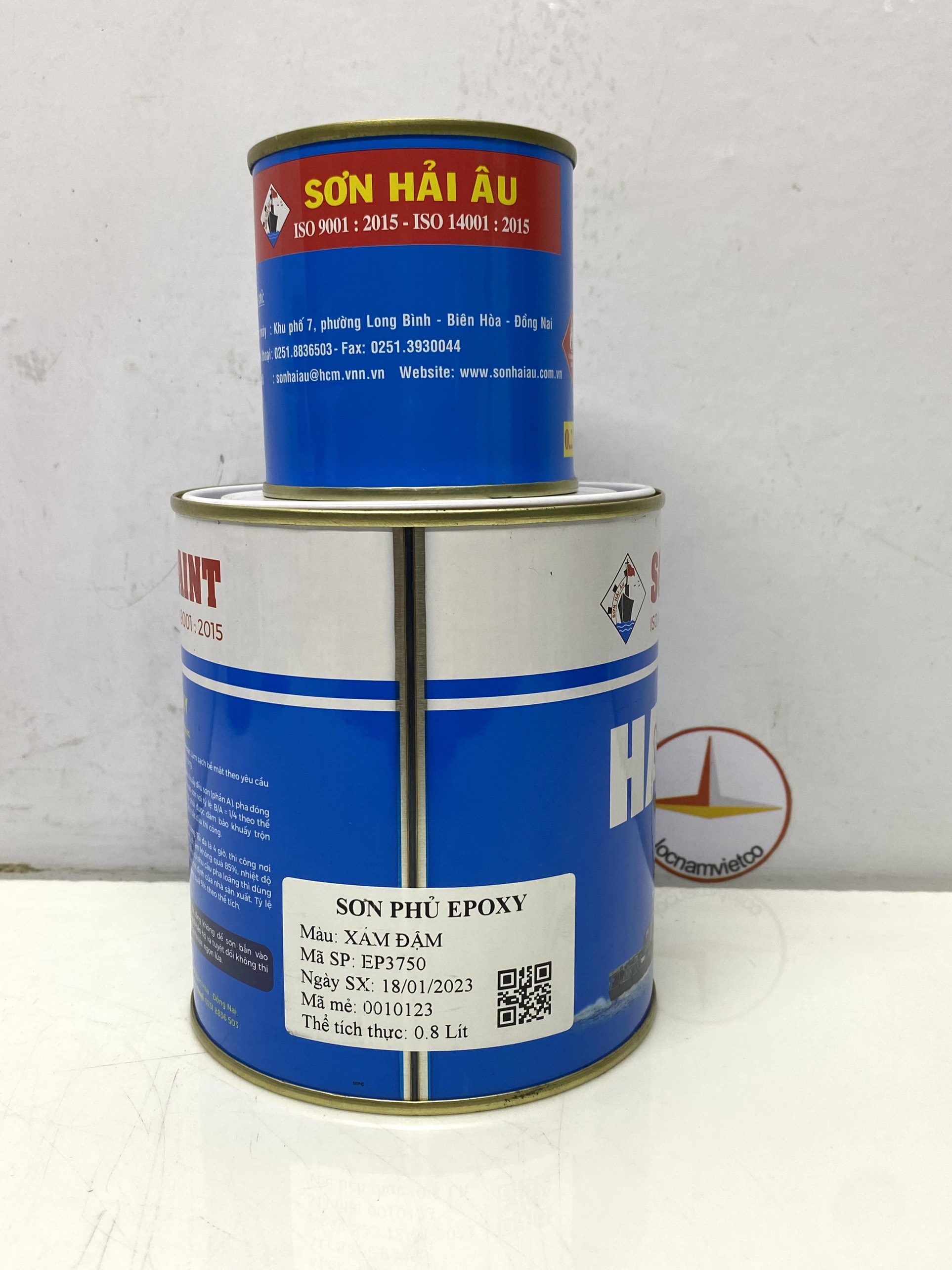 Sơn epoxy Hải Âu màu xám đậm EP750 1L/Bộ