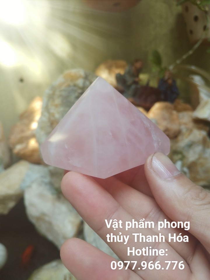 Đá Thanh Tẩy Kim Tự Tháp Rose Quartz Size 5 cm TAH68