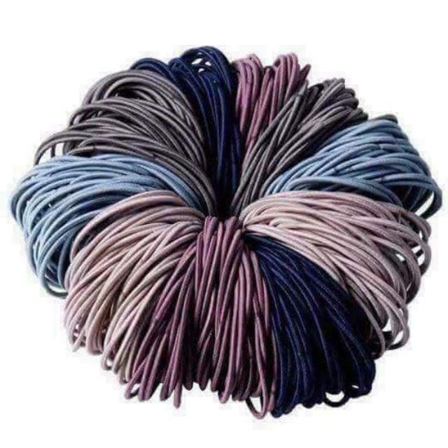 HỘP CHUN BUỘC TÓC 100 CÁI PHỐI MÀU ĐẸP - Shop Dathang1688