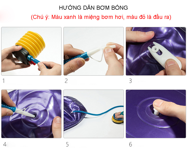 Bóng tập Yoga cao cấp 65cm dày 2mm chống nổ - Tặng bơm bóng và phụ kiện