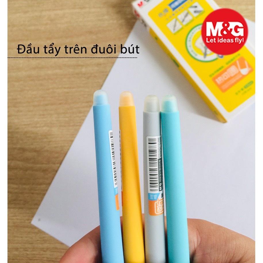 Bút gel xóa được M&G AKPB7501 có tay cầm cao su định vị và 2 đầu tẩy tiện dụng nét 0.5mm