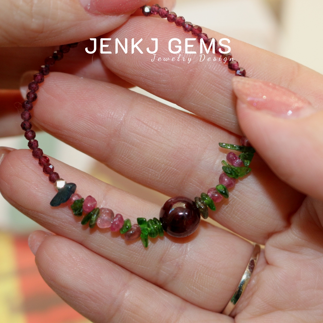 Vòng đá Garnet Ngoc hồng lựu hợp mệnh Hỏa - ThổJE483