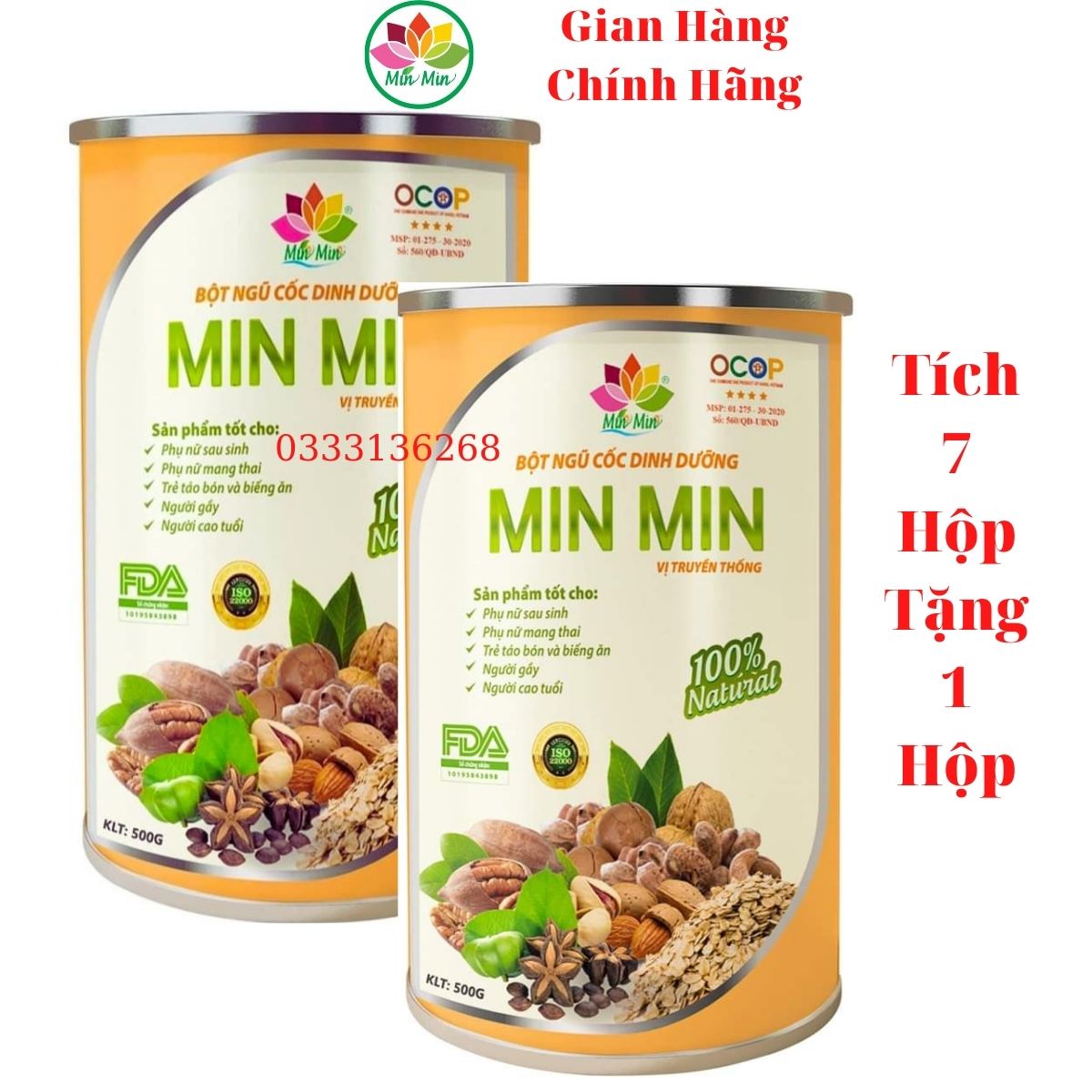 Ngũ Cốc Dinh Dưỡng Min Min 29 Hạt Vị Truyền Thống _ Ngũ Cốc Bầu (1 hộp 500gr)