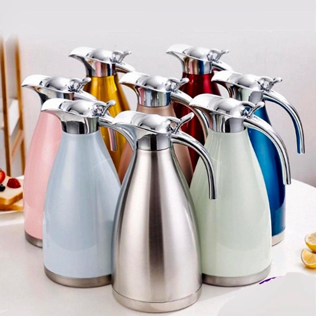 PHÍCH ĐỰNG NƯỚC INOX GIỮ NHIỆT NÓNG LẠNH THỂ TÍCH 2 LÍT CÓ QUAI RÓT MỎ VỊT TIỆN DỤNG
