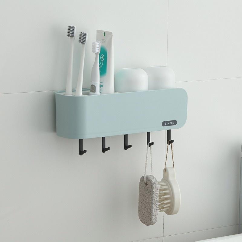 Giá Đỡ Bàn Chải Đánh Răng Có Móc Treo Tường Đa Năng Tiện Dụng Cho Nhà Tắm
