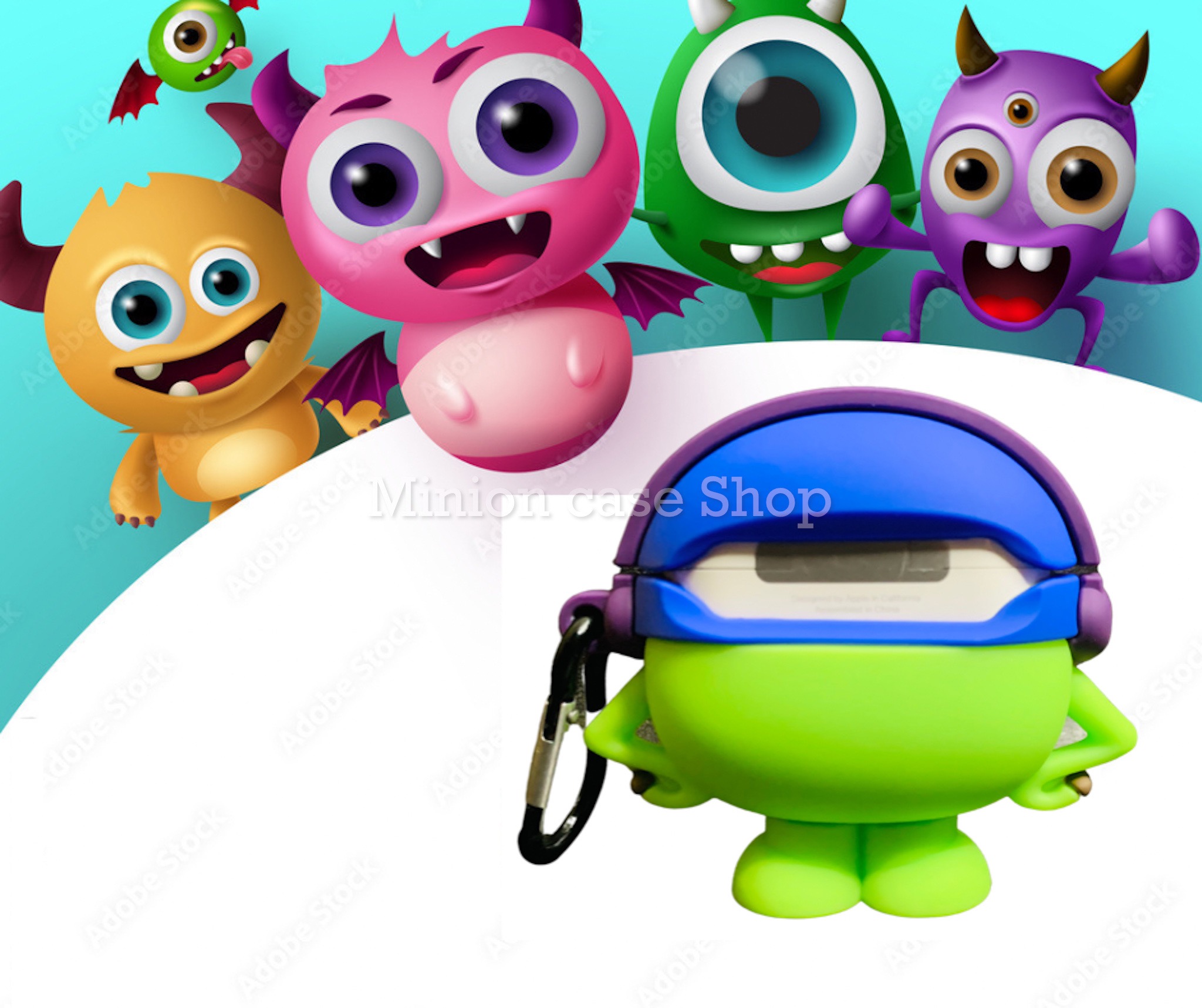Case bảo vệ dành cho Airpods 3 hình Monster chất liệu silicon 3d cao cấp