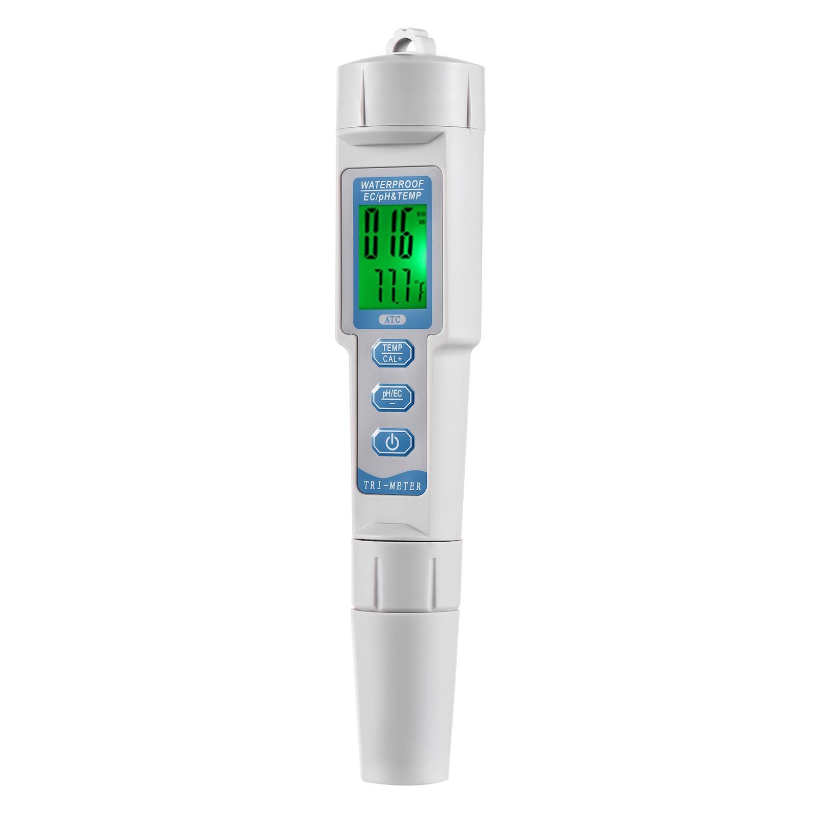 New Professional 3 in 1 Multi-parameter Water Quality Tester Monitor Portable Pen Type pH & EC & TEMP Meter Acidometer Water Quality Analysis Device