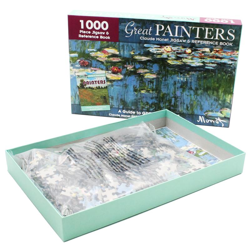 1000 Piece Jigsaw &amp; Reference Book: Great Painters Claude Monet