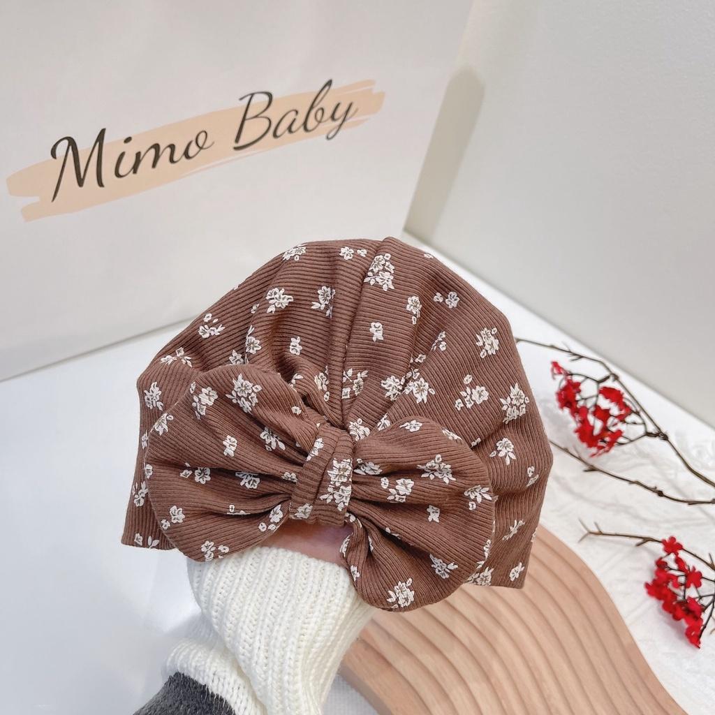 Mũ nón turban nâu hoa nhí đáng yêu cho bé 6-10kg Mimo Baby MTB73