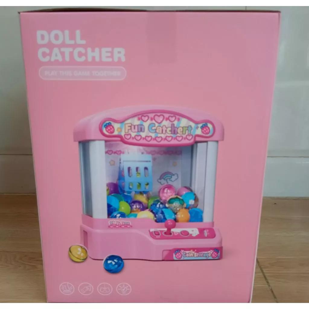 Máy gắp bóng mini, đồ chơi kết hợp chơi games xu- DOLL CATCHER. Kích thước hộp:Cao 28cm*Ngang 24cm* Sâu 21cm