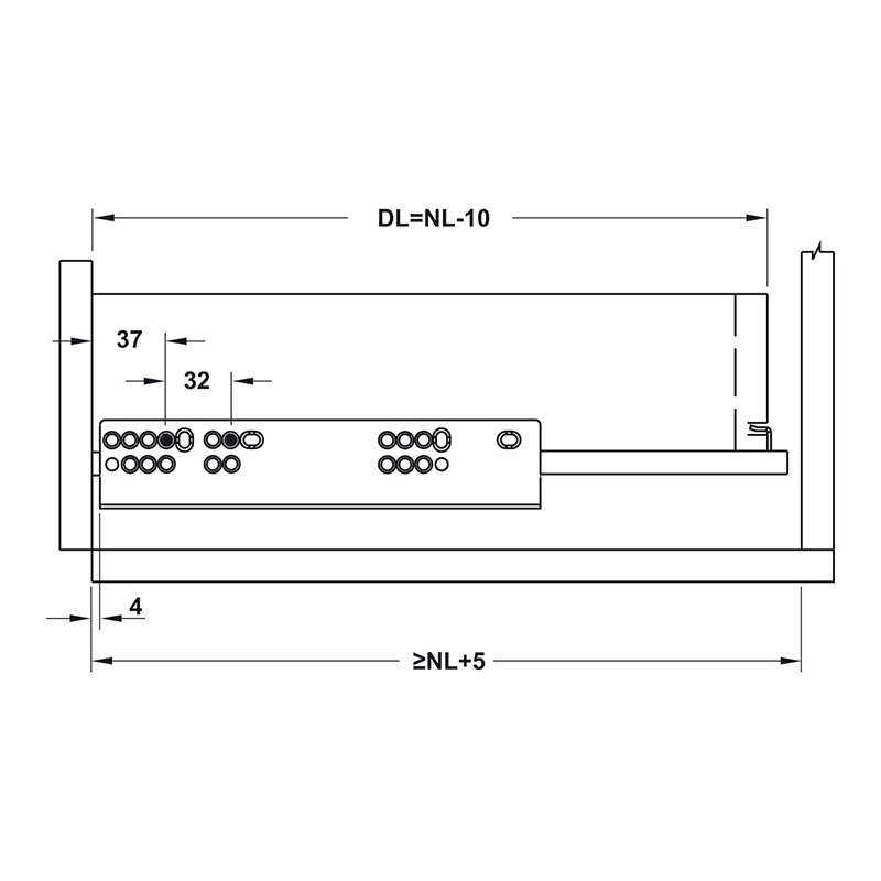 Ray âm EPC EVO mở toàn phần, giảm chấn Hafele, 350mm - 433.32.072