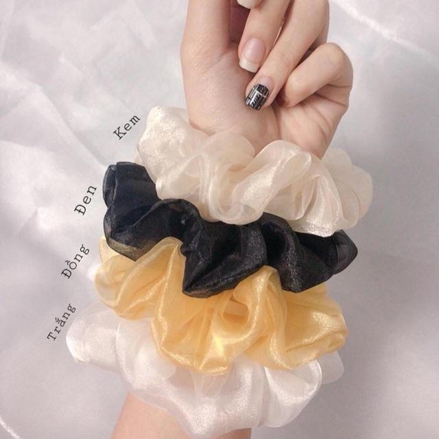 Dây buộc tóc scrunchies voan