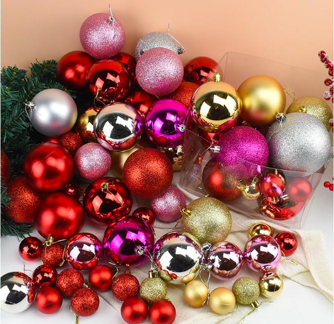Set 24 quả châu trang trí noel, quả trang trí cây thông - Cây giả, hoa lụa Decor trang trí nhà cửa