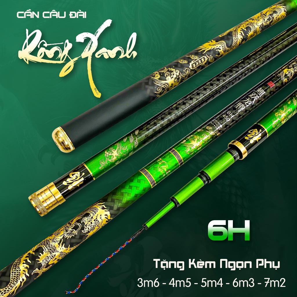 Cần câu tay 6H - Cần câu đơn Rồng Xanh 6H -19i tặng kèm đọt phụ tải tĩnh 2800g