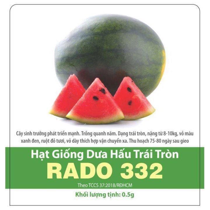 Hạt giống dưa hấu trái tròn Rado 332 RD gói 0.5gr