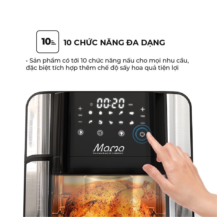 Nồi Chiên Không Dầu 15L Sunhouse Mama SHD4088 - Hàng Chính Hãng