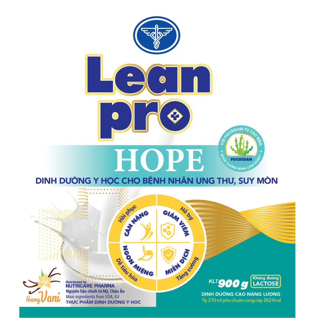 01 lon sữa Leanpro Hope 900g - Sữa dành cho người bệnh ung thư, suy mòn