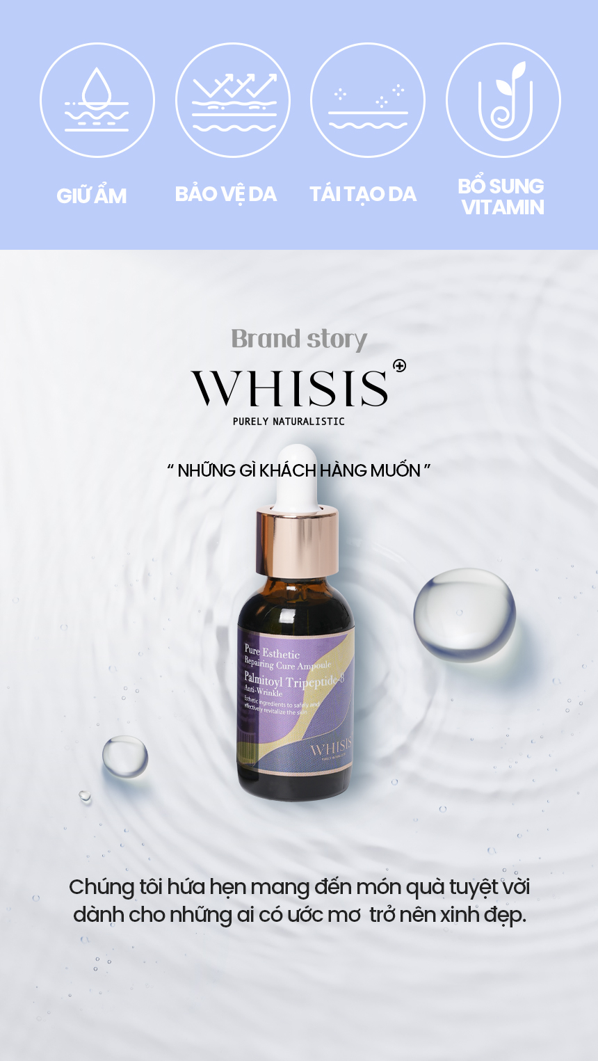 Tinh Chất Chống Lão Hóa WHISIS Pure Esthetic Repairing Cure Ampoule Trẻ Hóa, Cải Thiện Nếp Nhăn 30ml