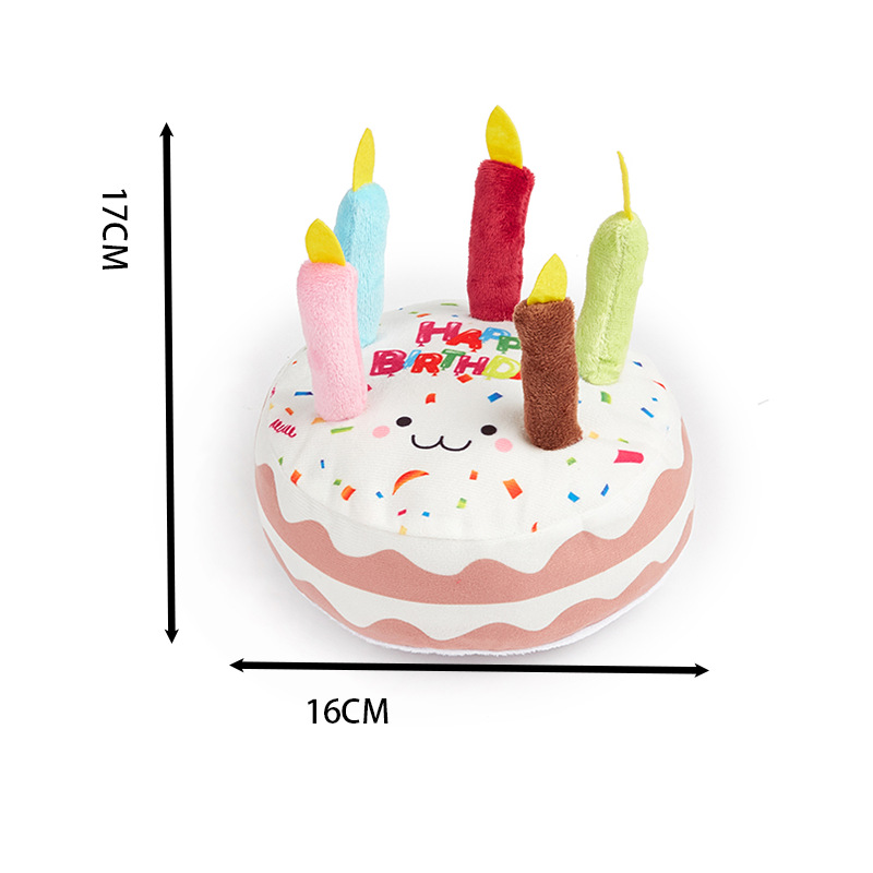 Đồ chơi bánh kem sinh nhật nhồi bông chút chít cho chó mèo Saly Q PT55