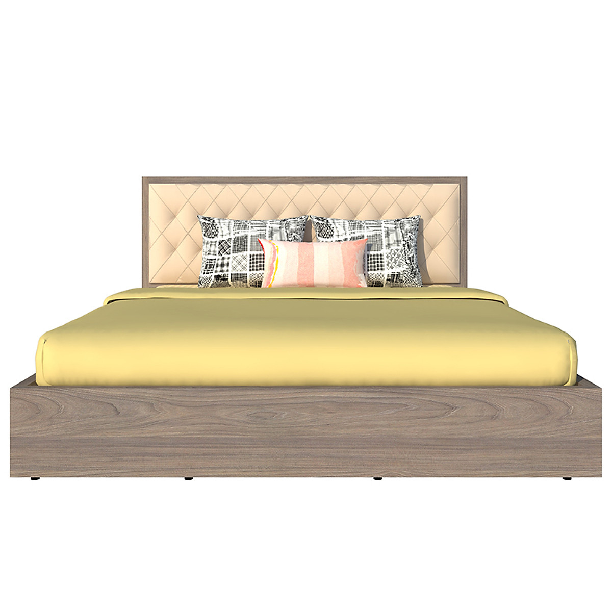Giường ngủ cao cấp Tundo màu xám 160cm x 200cm