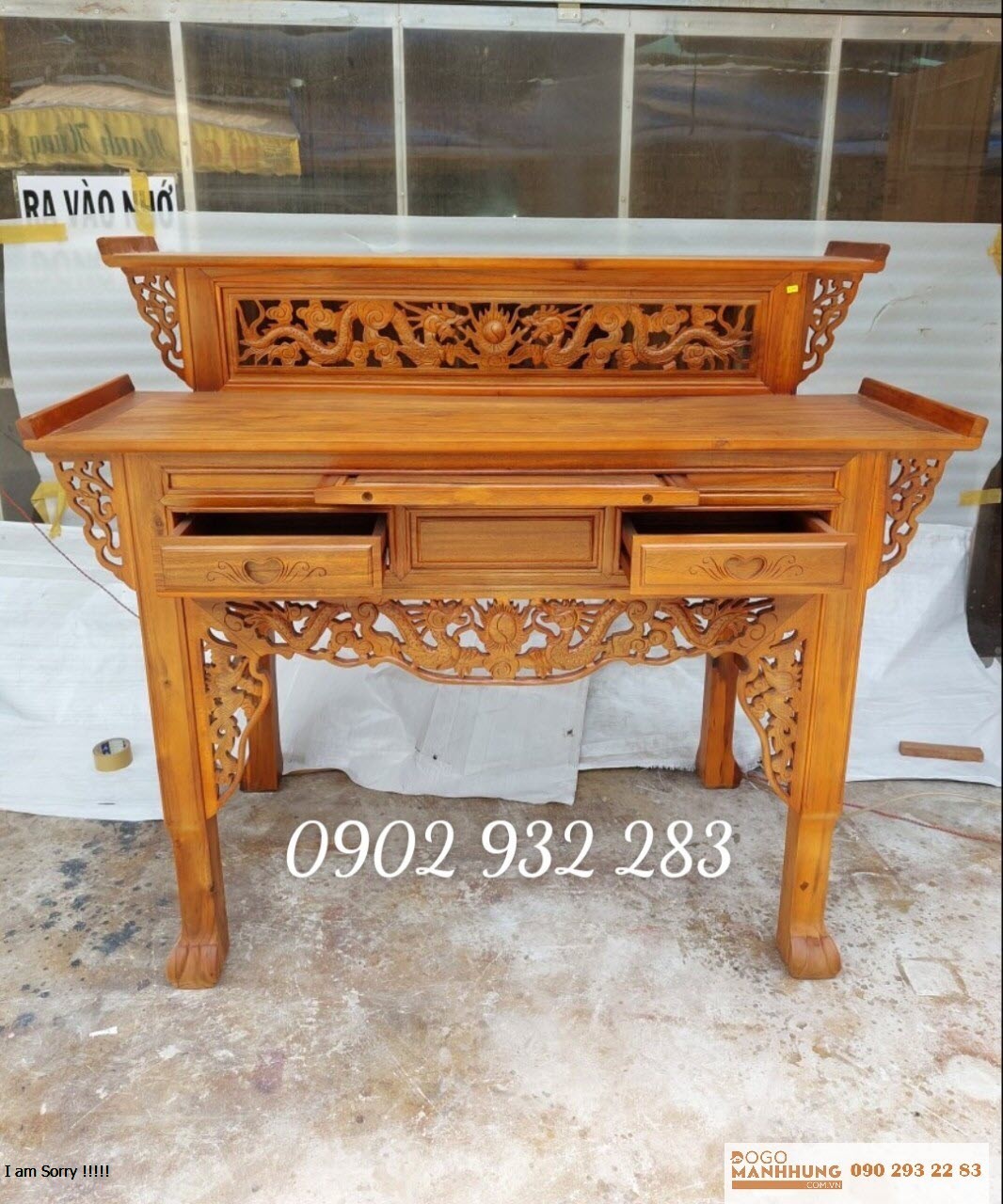 Bàn thờ 2 tầng gỗ tràm BT 4.1 - Đồ Gỗ Mạnh Hùng