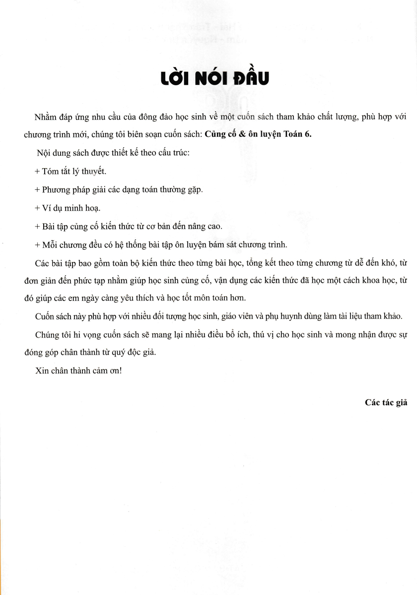 Củng Cố & Ôn Luyện Toán 6 _ND