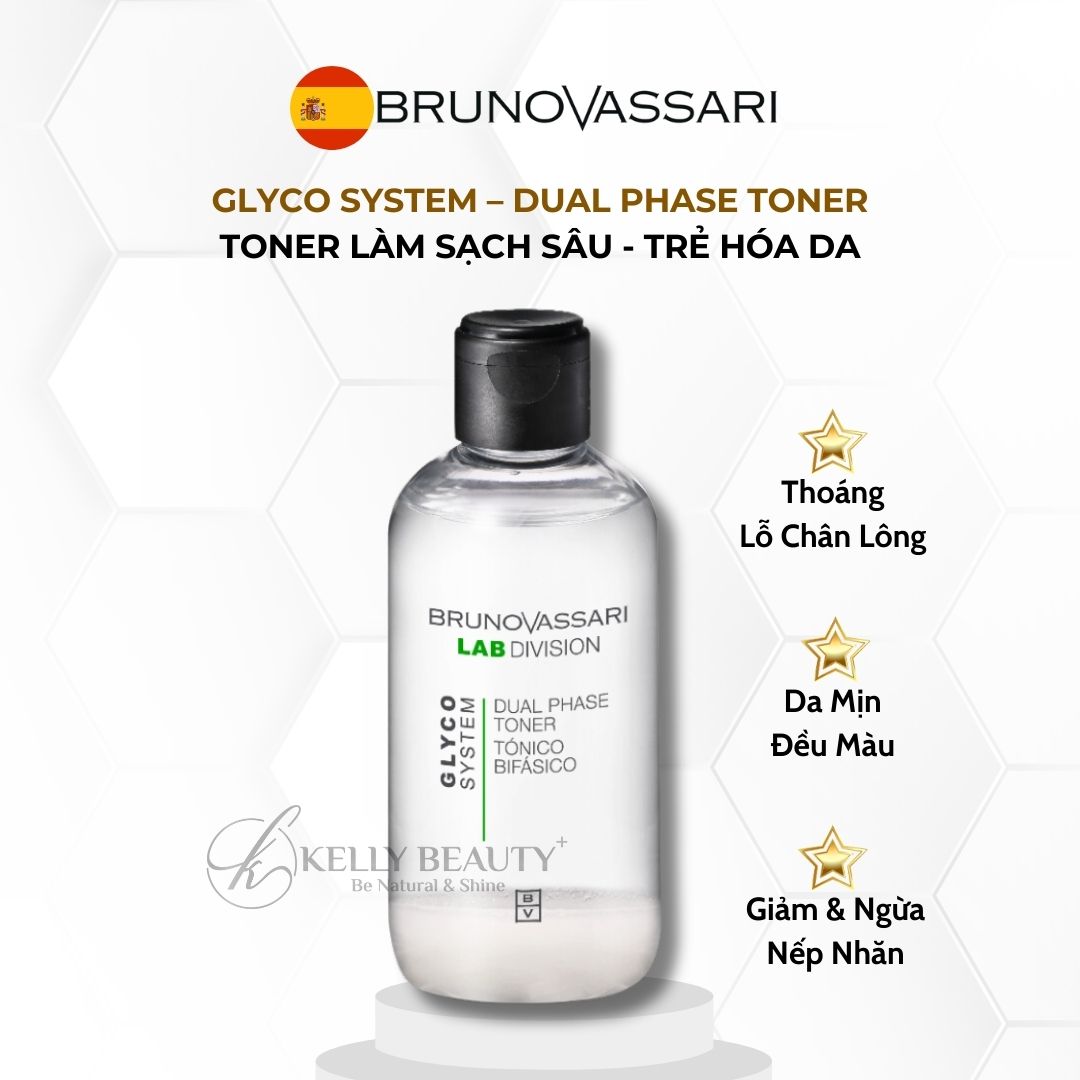 Toner Làm Sạch Sâu Trẻ Hóa Da Glyco System - Dual Phase Toner - Bruno Vassari | Kelly Beauty