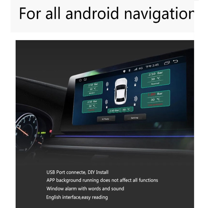 Bộ cảm biến áp suất lốp ngoài TPMS TU05X dùng cho ô tô màn hình DVD Android