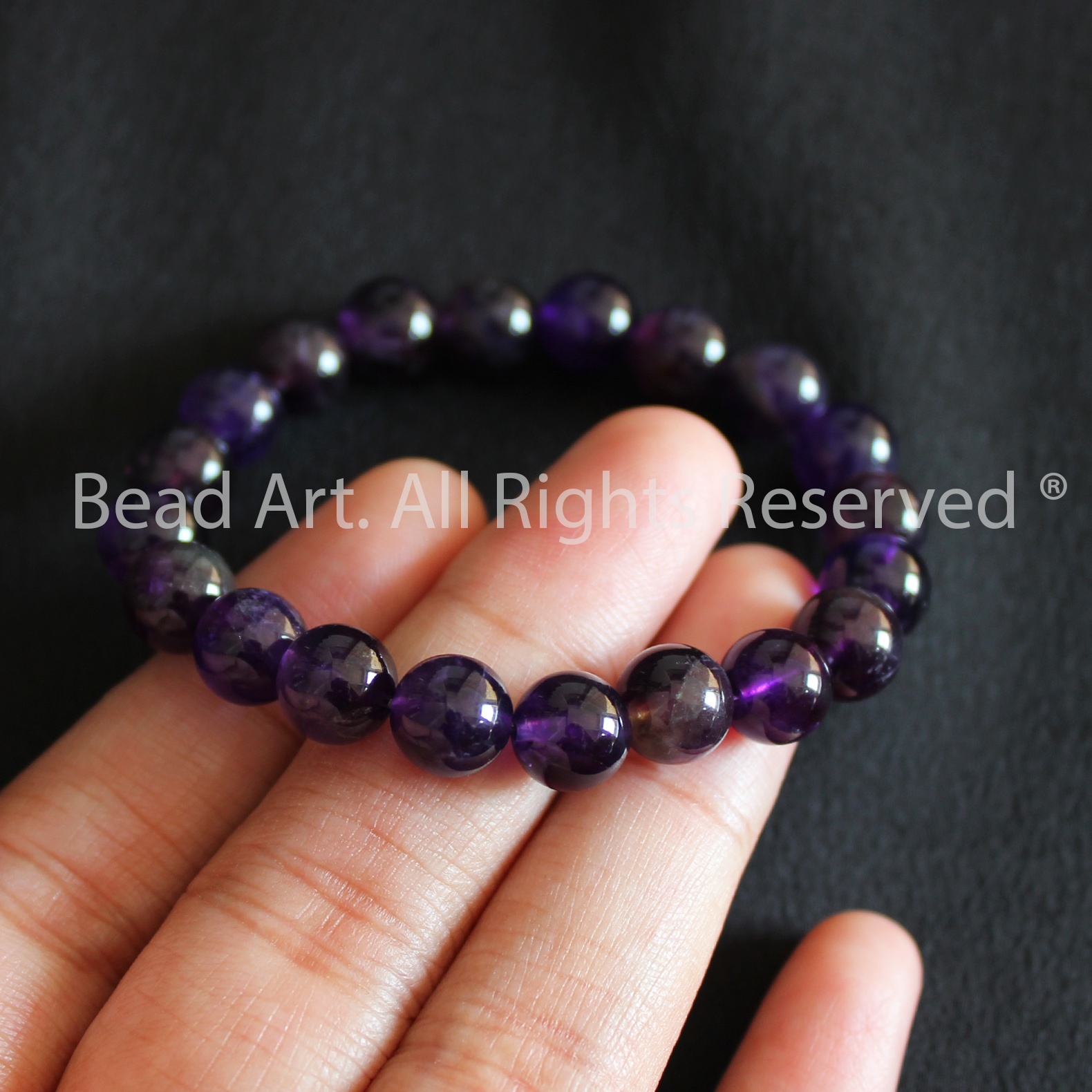 Vòng Tay 8MM Đá Thạch Anh Tím Đậm, Amethyst Tự Nhiên, Vòng Tay, Phong Thuỷ, Chuỗi Hạt, Trang Sức, Hợp Mệnh Thổ, Hỏa