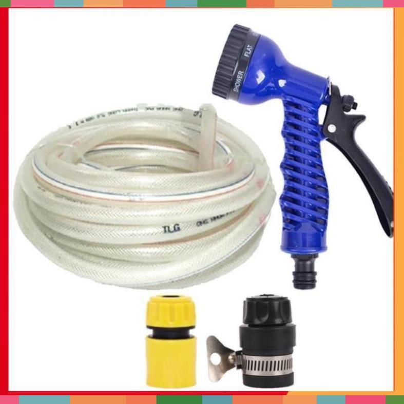 Bộ dây tăng áp 3 lần vòi xịt nước rửa xe, tưới cây loại 3-5m  206843